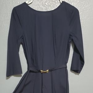 Navy Dress with Gold Accents